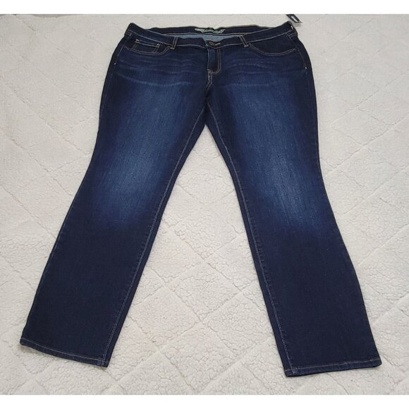 Old Navy the Sweet Heart Womens Blue Denim Jeans Mid Rise Dark Wash Size 16P NWT - Picture 2 of 10